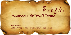 Poparadu Árvácska névjegykártya